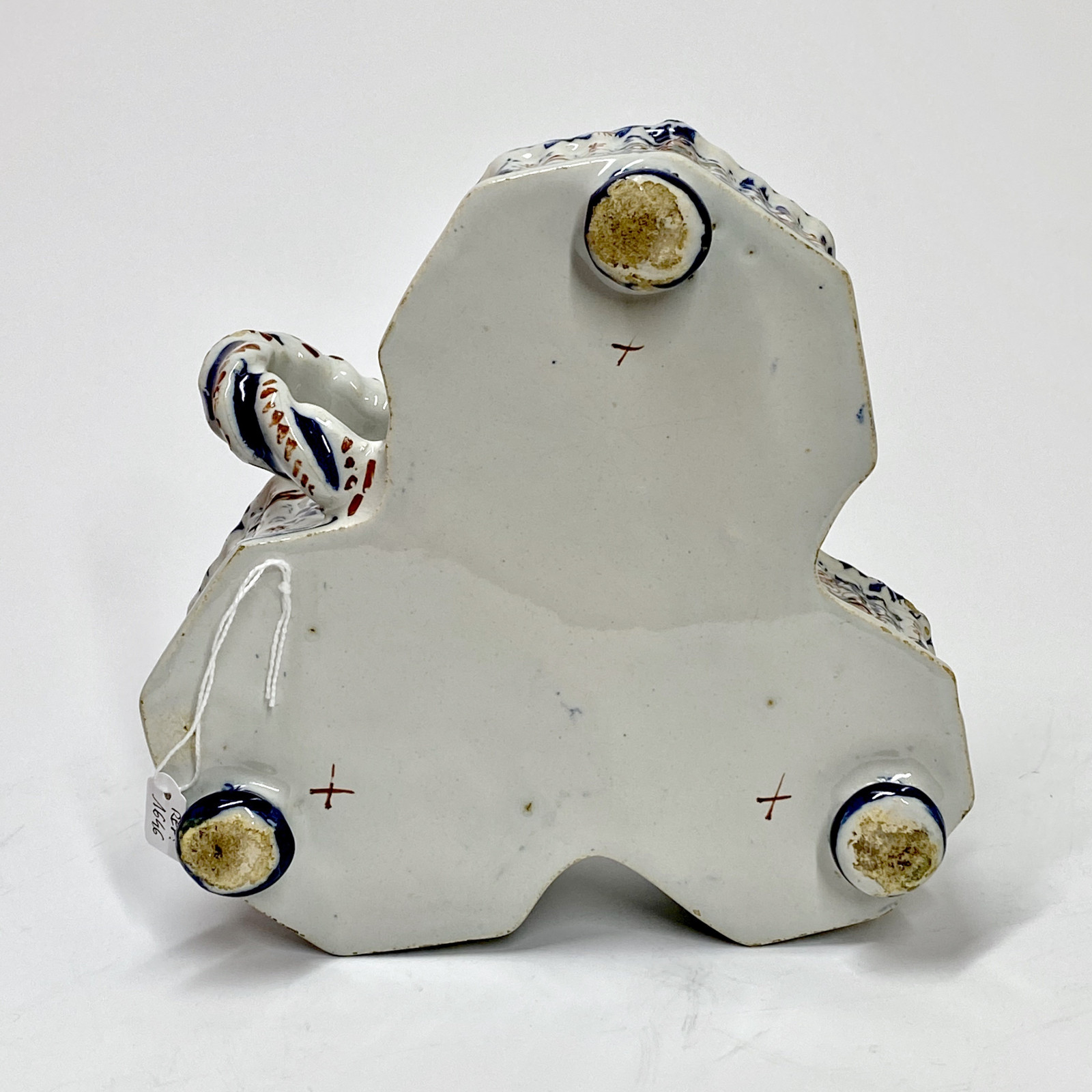 Delft - Rare polychrome cruet holder with three compartments - Eighteenth century