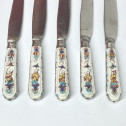 Villeroy - Mennecy - Suite de cinq couteaux à décor au Chinois - XVIIIe siècle - vers 1740