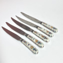 Villeroy - Mennecy - Suite de cinq couteaux à décor au Chinois - XVIIIe siècle - vers 1740