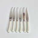 Saint-Cloud - Set of six white enamelled knives - Eighteenth century - circa 1740
