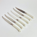 Saint-Cloud - Set of six white enamelled knives - Eighteenth century - circa 1740