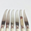 Saint-Cloud - Set of six white enamelled knives - Eighteenth century - circa 1740