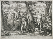 Talavera de la Reina (Tolède) - Grande jarre à décor de scène de chasse aux oiseaux - 1680-1700