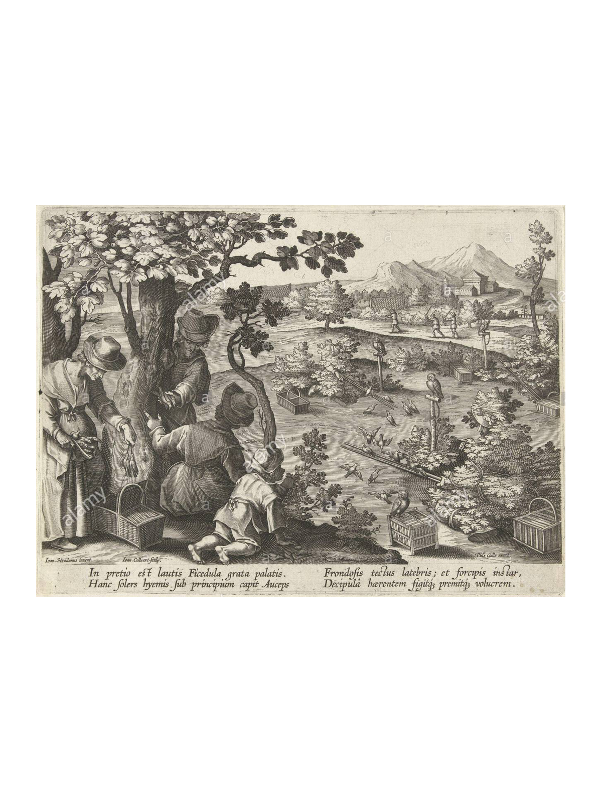 Talavera de la Reina (Tolède) - Grande jarre à décor de scène de chasse aux oiseaux - 1680-1700