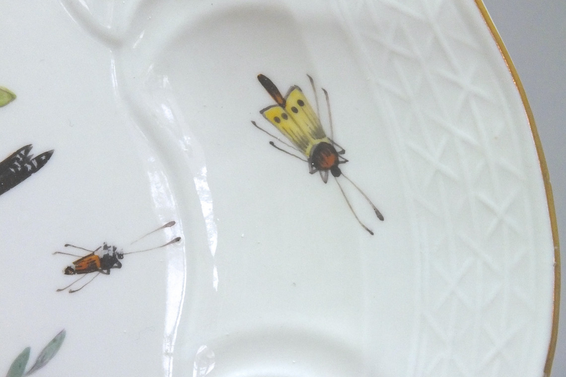 Meissen - Plat en porcelaine à décor d'oiseaux et d'insectes - XVIIIe Siècle