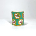 Sevres. Soft porcelain fard pot with green background - Eighteenth century