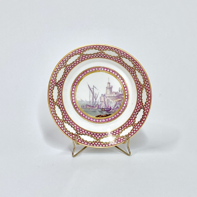 Sèvres - Cup and saucer decorated with maritime scenes - Eighteenth century