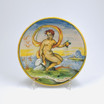 Small tondino in Venetian majolica - sixteenth century