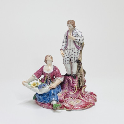 Doccia - Groupe figurant un couple et un enfant - XVIIIe siècle