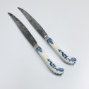 Saint-cloud - Two knives decorated with coats of arms - Beginning of the Eighteenth century.