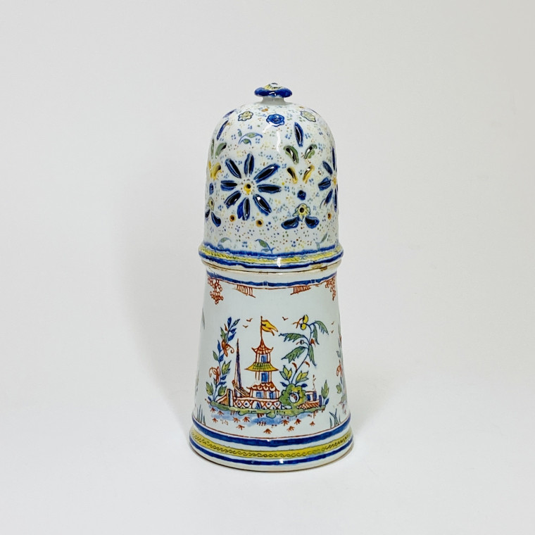 Rouen earthenware sugar caster - Eighteenth century