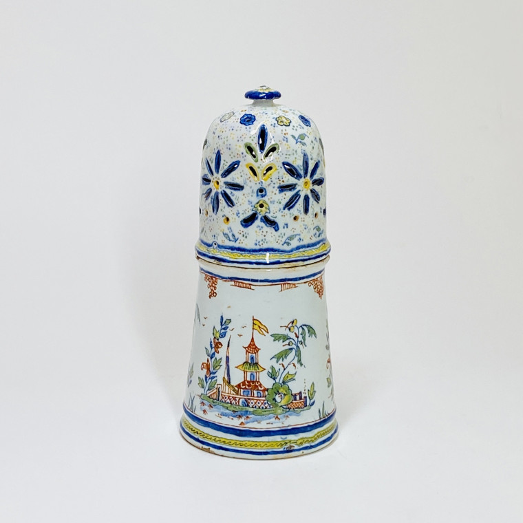 Rouen earthenware sugar caster - Eighteenth century