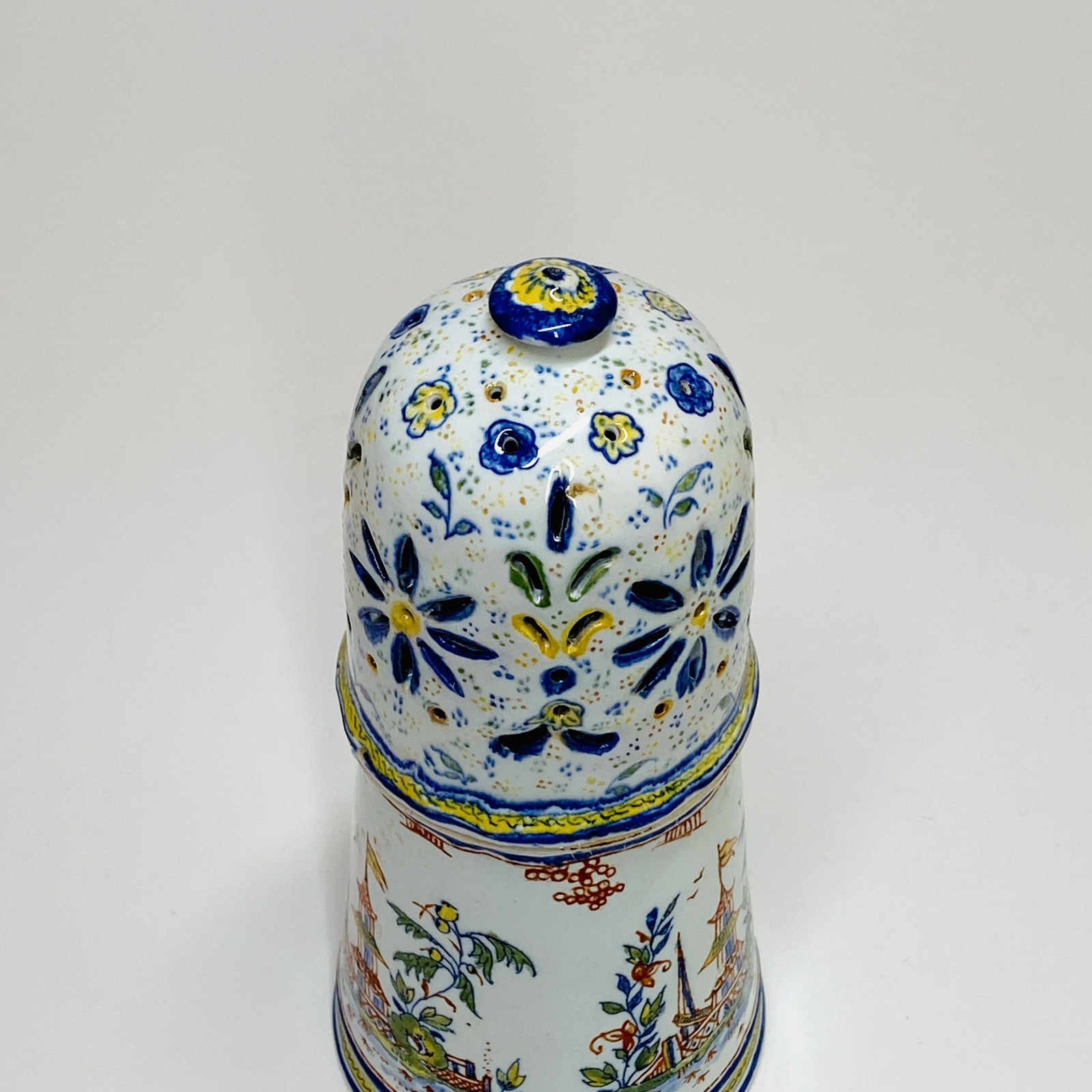 Rouen earthenware sugar caster - Eighteenth century