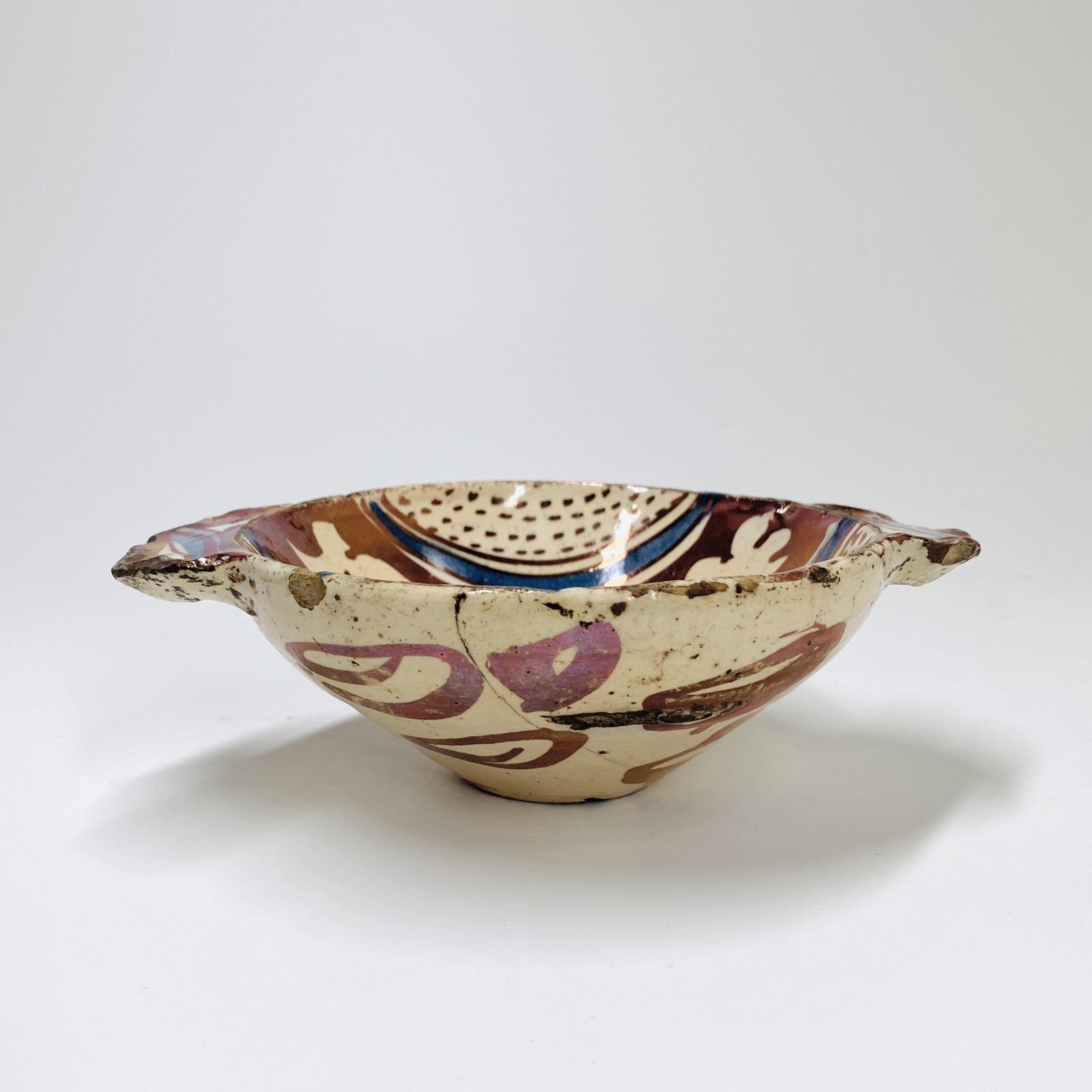 Manisès (Valence) - Hispano-Mauresque - Bowl with ears - Seventeenth century