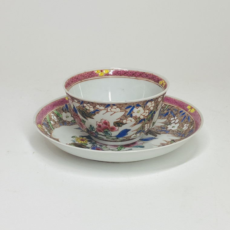 Sorbet et sa soucoupe en porcelaine de chine de la famille rose - Période Qianlong (1735-1796)