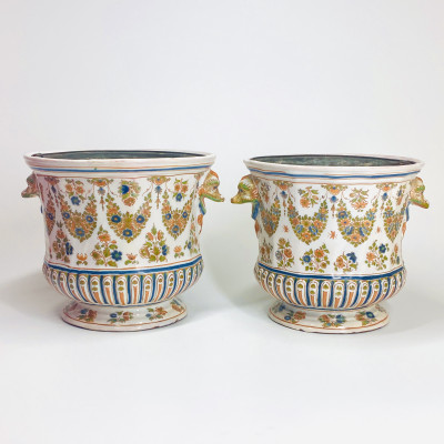 Marseille - Pair of bottle coolers - Eighteenth century