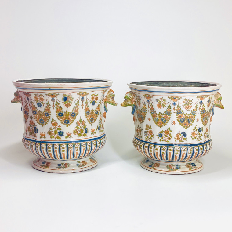 Marseille - Pair of bottle coolers - Eighteenth century