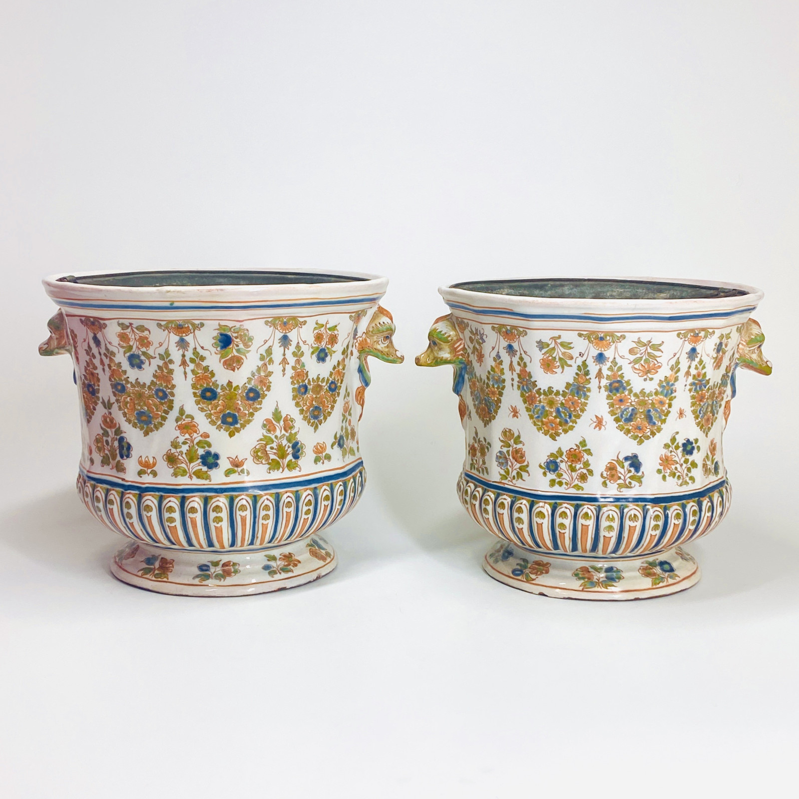 Marseille - Pair of bottle coolers - Eighteenth century