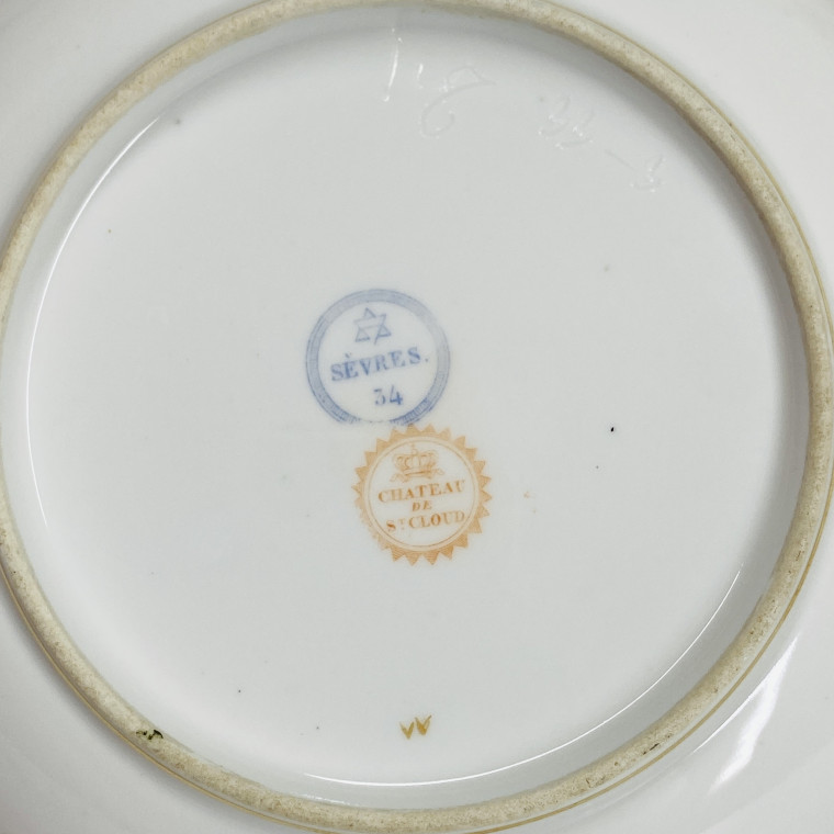 Sèvres - Soucoupe - Château de Saint-Cloud - Epoque Louis-Philippe, 1834