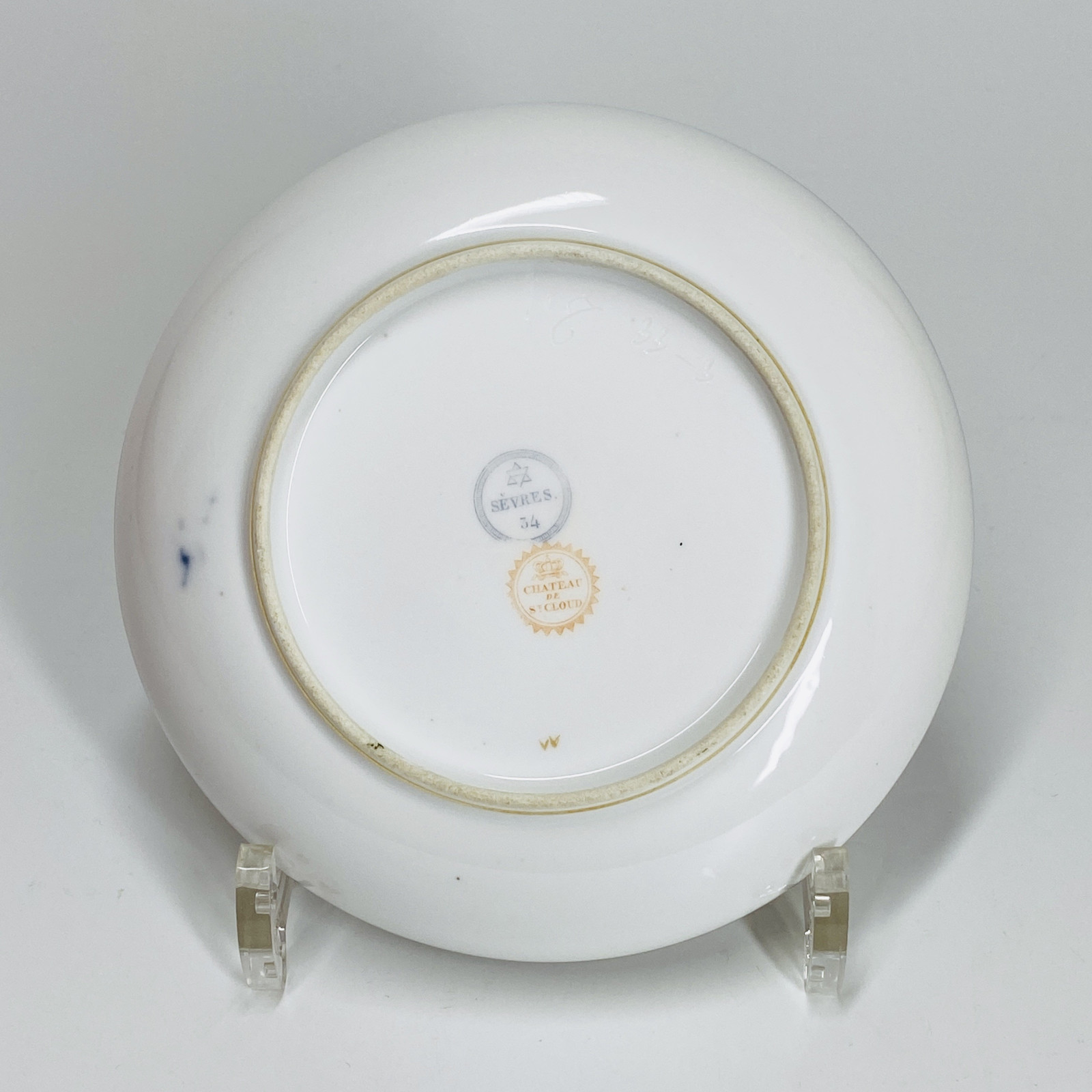 Sèvres - Soucoupe - Château de Saint-Cloud - Epoque Louis-Philippe, 1834