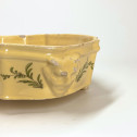 Moustiers - Covered pitcher and its basin with a yellow background - Eighteenth century