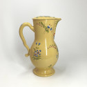 Moustiers - Covered pitcher and its basin with a yellow background - Eighteenth century