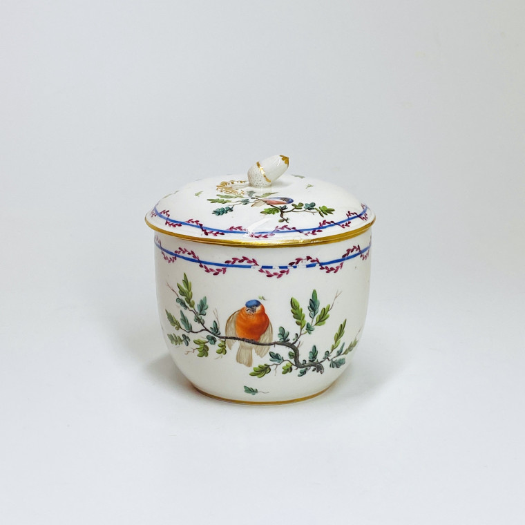 Loosdrecht - Pot à sucre décoré d'une chouette - XVIIIe siècle