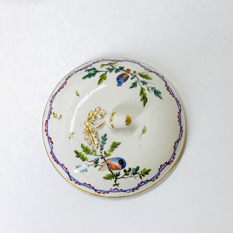 Loosdrecht - Pot à sucre décoré d'une chouette - XVIIIe siècle