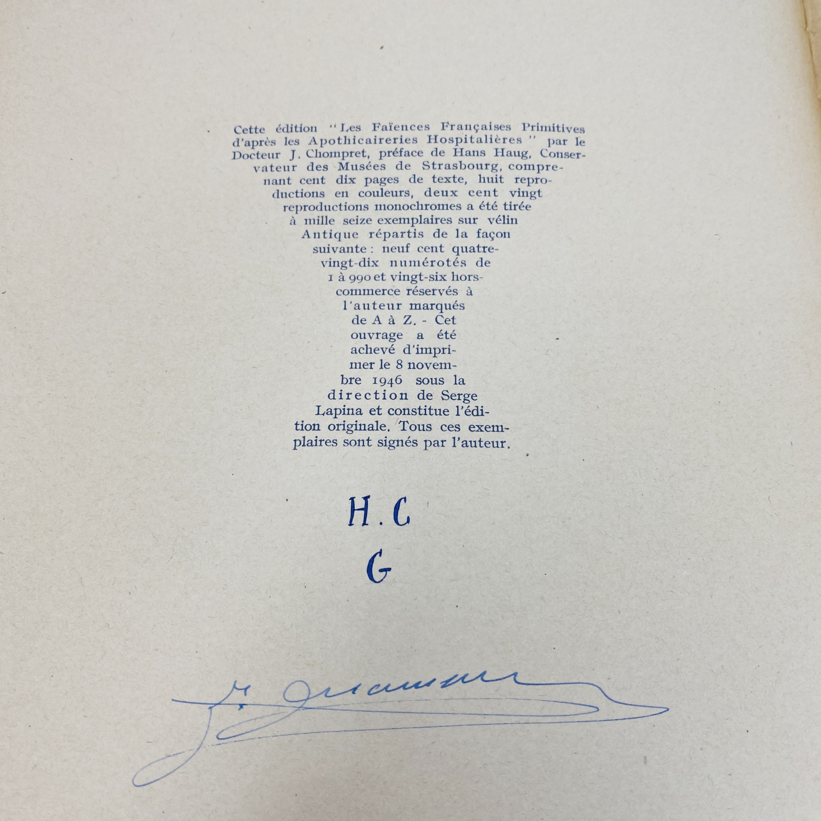 Chompret - Les faïences françaises primitives - 1946