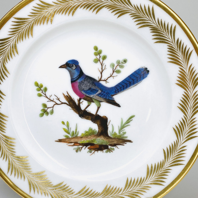 Paris (Nast) - Six assiettes en porcelaine à décor d'oiseaux - Début du XIXe siècle
