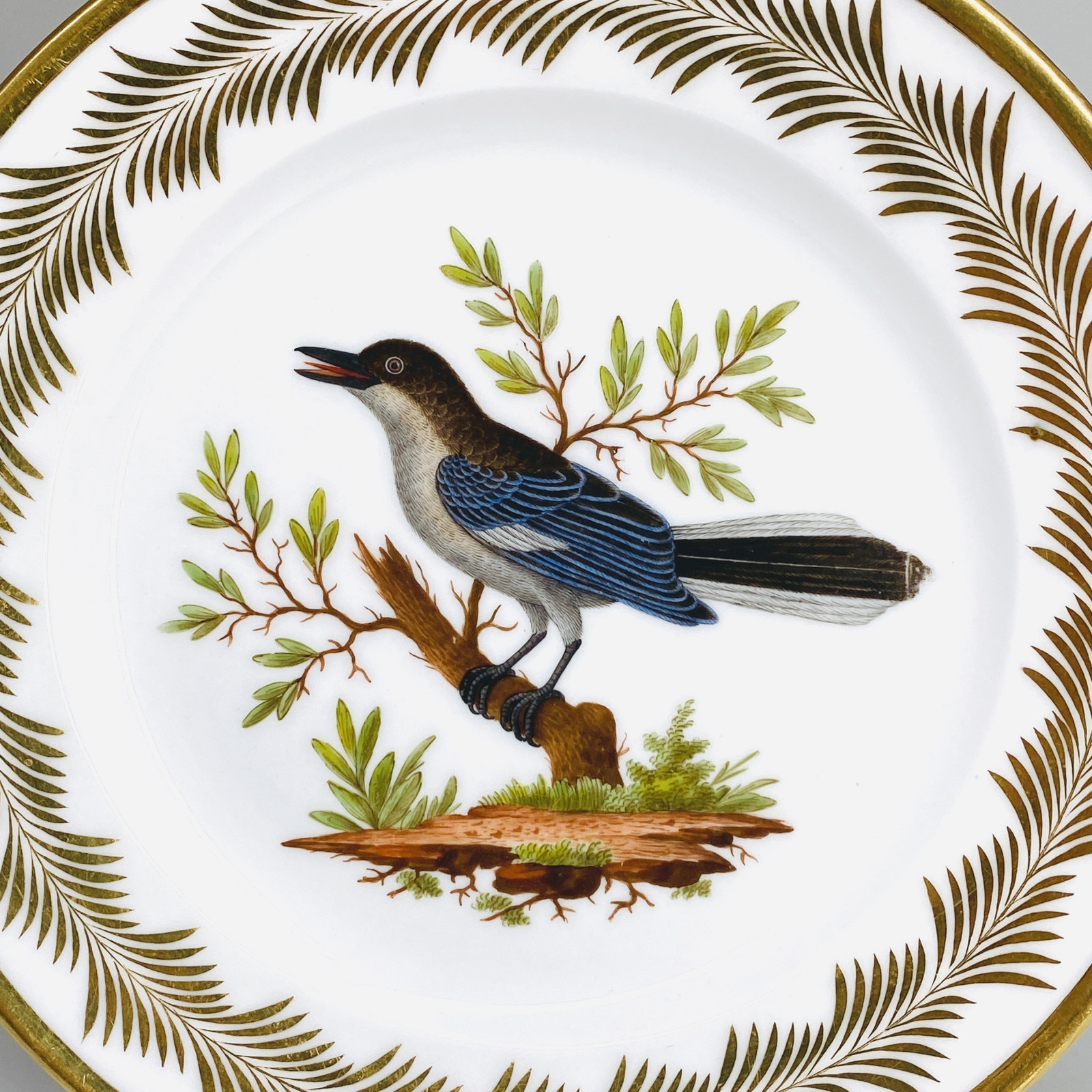 Paris (Nast) - Six assiettes en porcelaine à décor d'oiseaux - Début du XIXe siècle