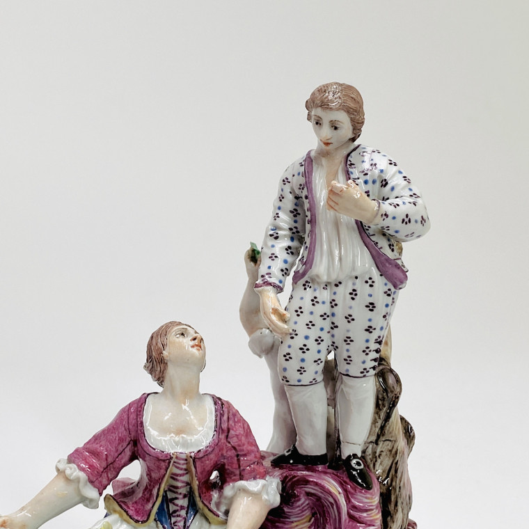 Doccia - Groupe figurant un couple et un enfant - XVIIIe siècle