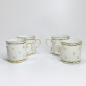 Paris - Four cups and saucers decorated with trophies - Late Eighteenth century
