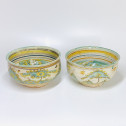 Talavera - Deux coupes à décor d'un échassier et d'un lièvre - Deuxième moitié du XVIIe siècle