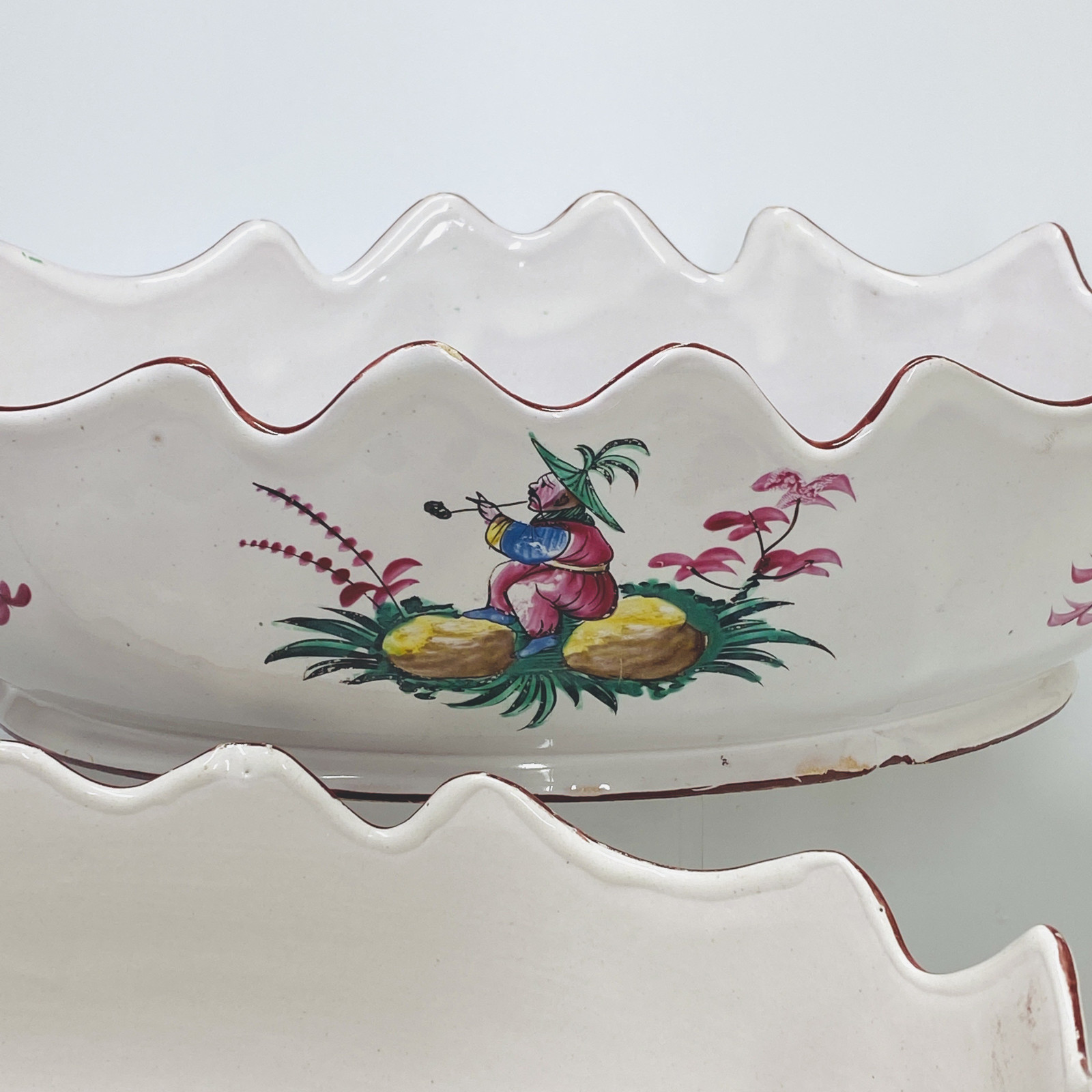 Les Islettes - Pair of glass coolers decorated with Chinese - Late eighteenth century