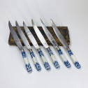 Box of 6 Saint-Cloud porcelain knives - eighteenth century