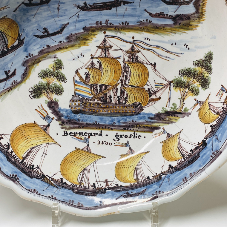 Nevers - Patronymic salad bowl called "au pont de Nevers" - Early nineteenth century