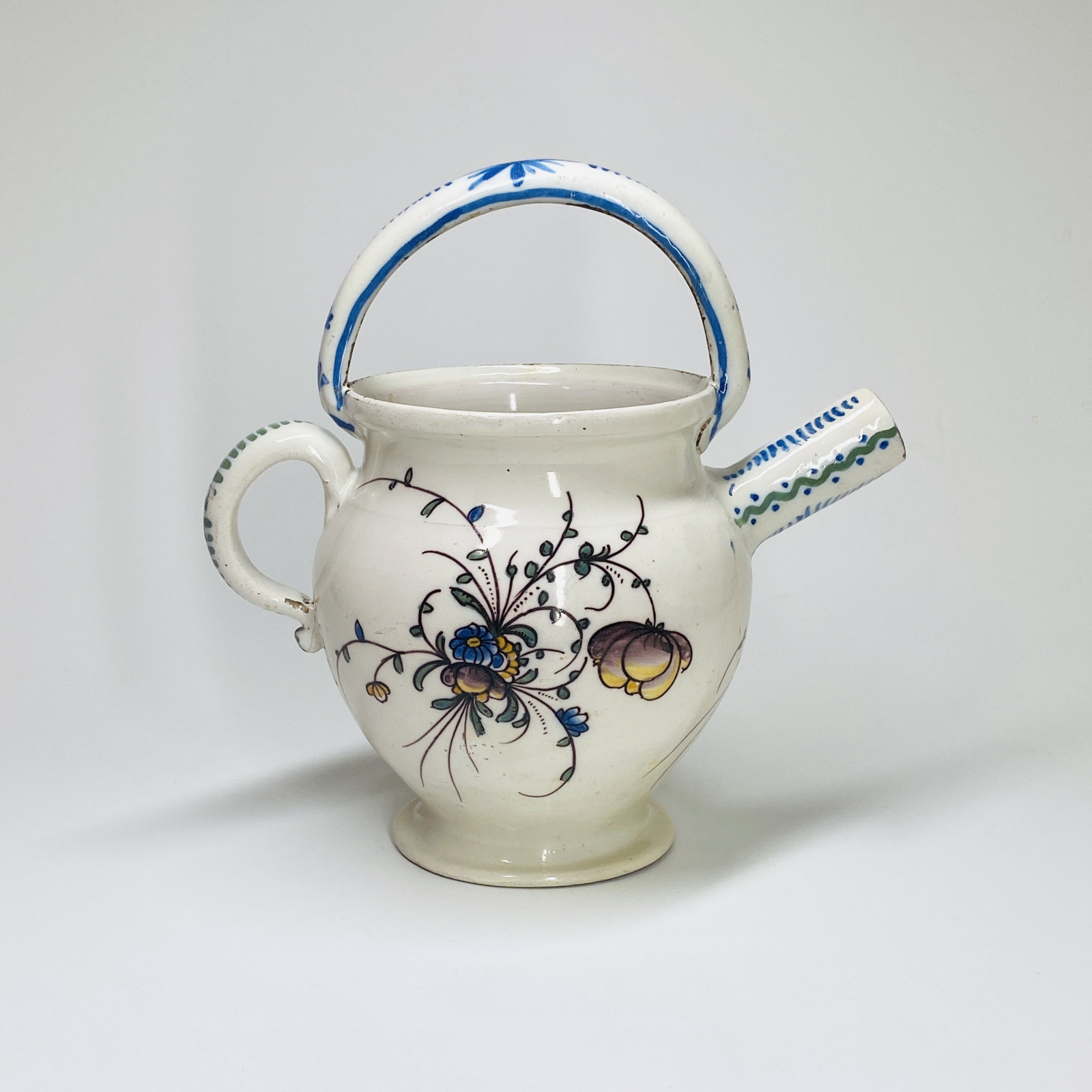 Grenoble (La Tronche) Gargoulette in polychrome earthenware - Eighteenth Century