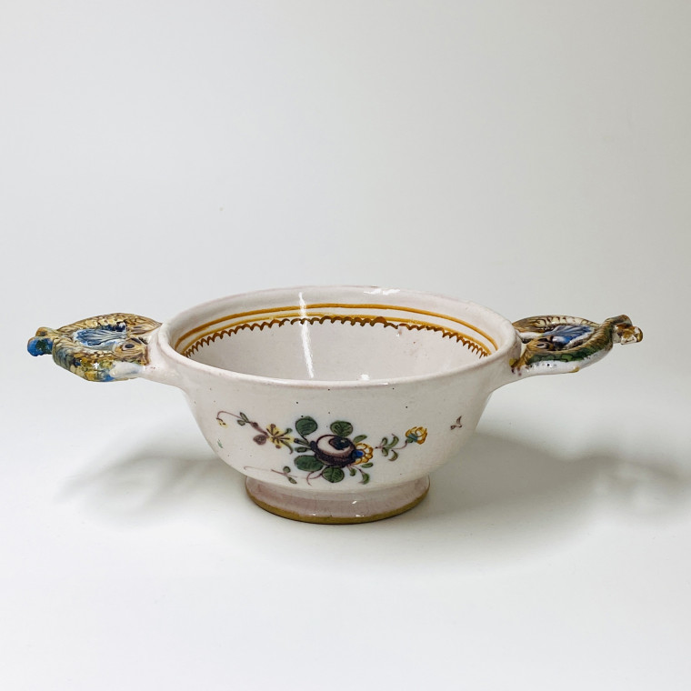 Roanne - Deux écuelles à décor patronymique - Datée 1792