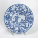 Nevers - Small dish called "à la cardinal" - Atelier des Conrade - Seventeenth century