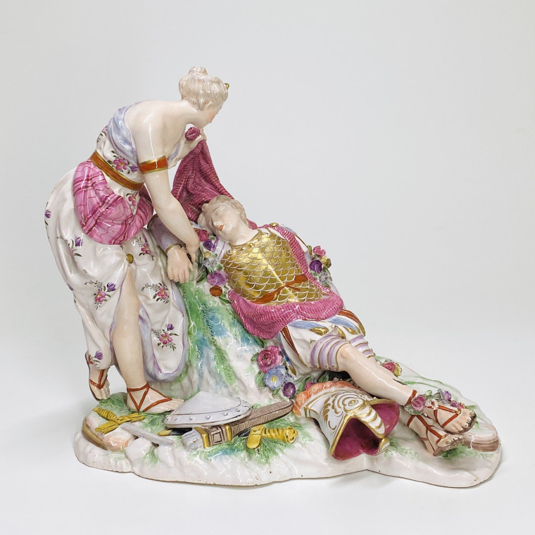 Niderviller - Earthenware group "Renaud and Armide asleep" - Eighteenth century