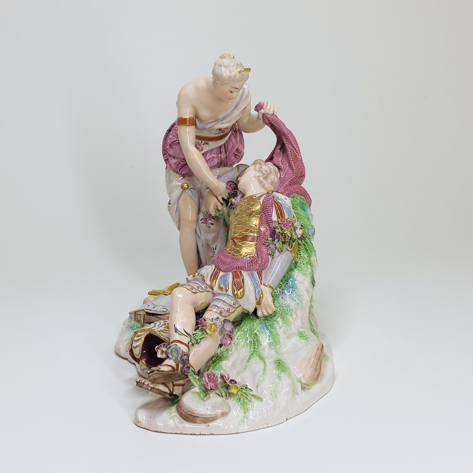 Niderviller - Earthenware group "Renaud and Armide asleep" - Eighteenth century