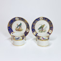 Tournai - Two rare cups called "To the birds of Buffon", from the service of the Duke of Orléans - 1787-1792 - Price on request.