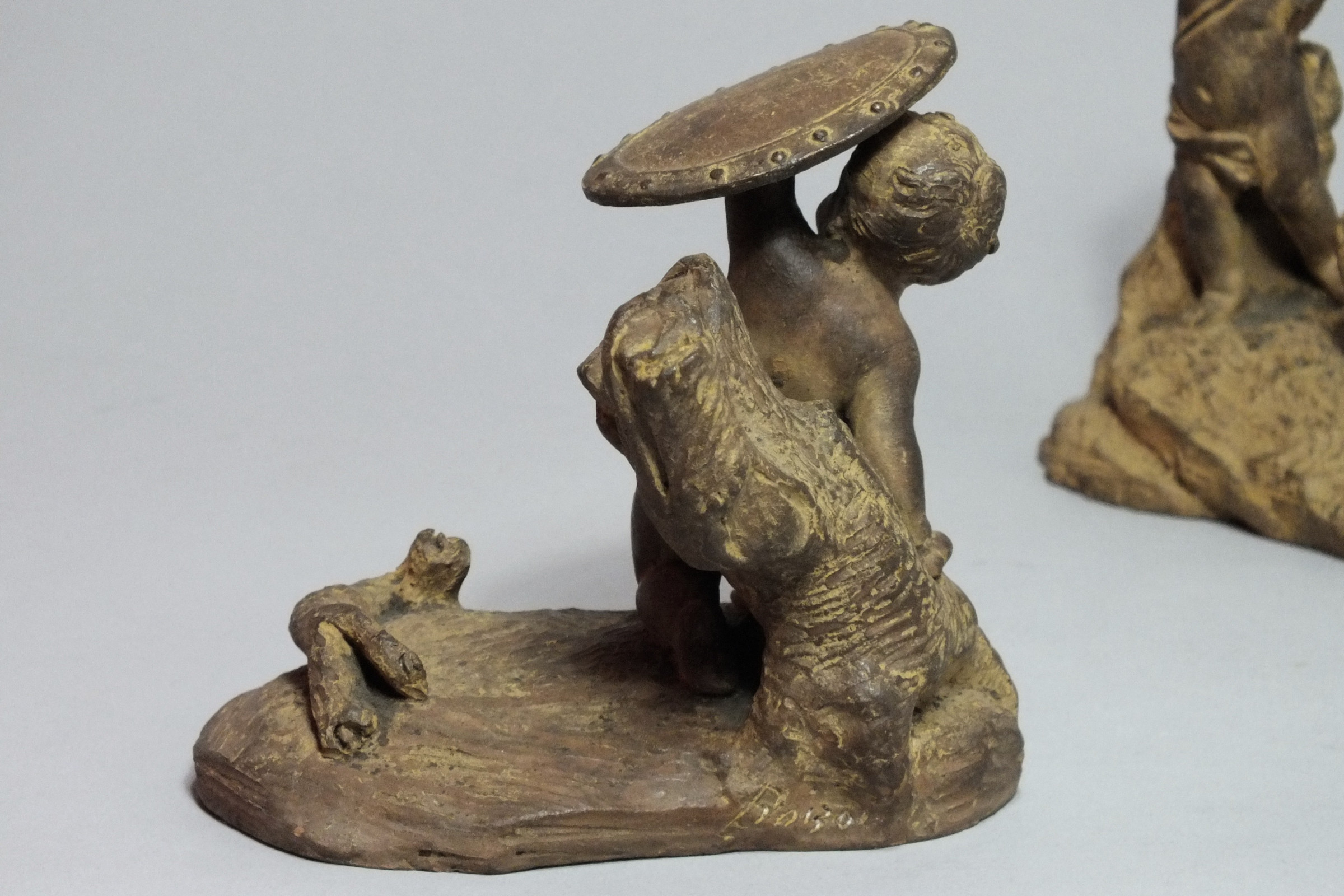 Paire de statuettes en terre cuite «Les enfants d'histoire naturelle» d'après Boizot.