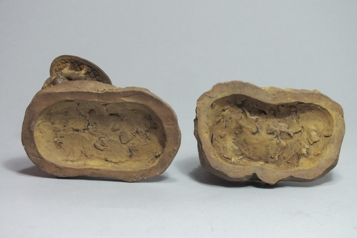 Pair of terracotta statuettes "Children Natural History» by Boizot.