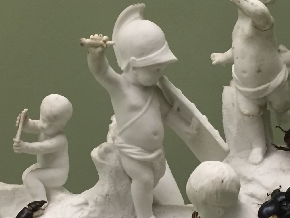 Pair of terracotta statuettes "Children Natural History» by Boizot.