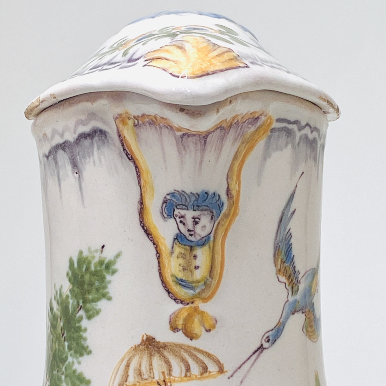 Varages - Rare pichet décoré d'une scène représentant "Le contrat mariage" - XVIIIe siècle