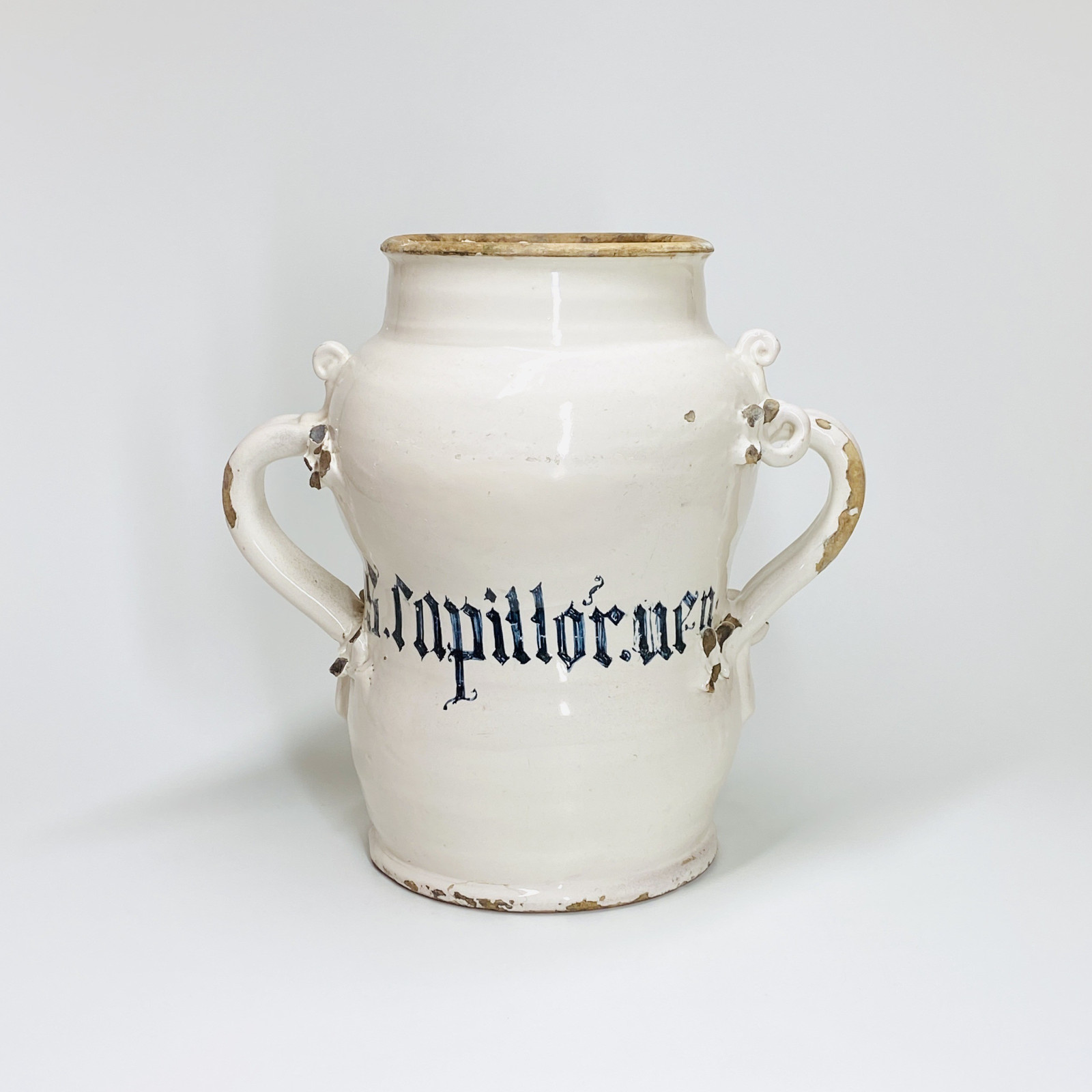 Grand albarello en majolique de Lyon - Fin du XVIe - Début du XVIIe siècle