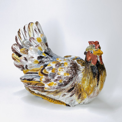 Terrine en trompe-l'oeil en forme de poule - Fin du XVIIIe siècle