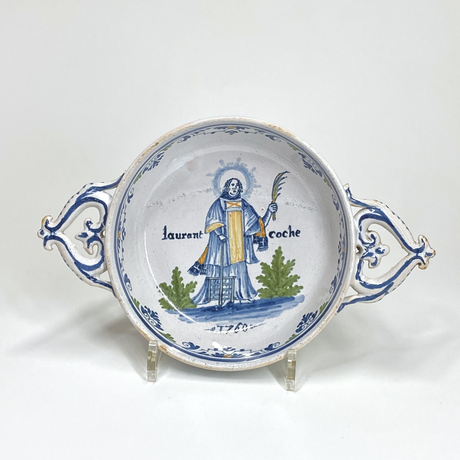 Moulins -  Grande écuelle patronymique - Datée 1760